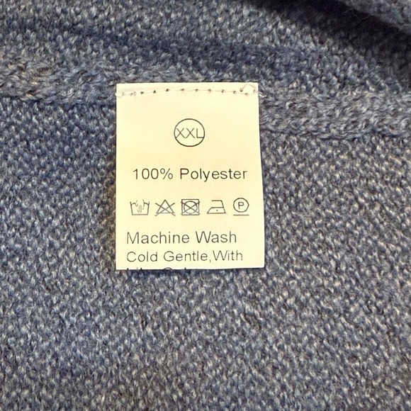 Shein Blue Star Print Long Sleeve Sweater Women's Size 2X New Knit Pullover # - Picture 6 of 8